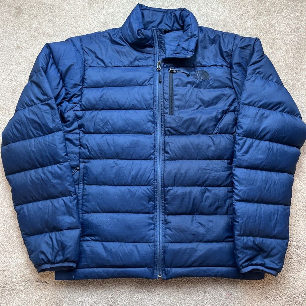 North Face Down Puffer Jacket Mens Small 550 Fill Blue Lightweight Gorpcore